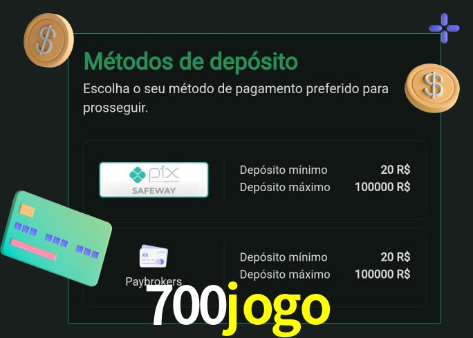 O cassino 700jogo oferece uma grande variedade de métodos de pagamento